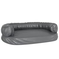 VidaXL Hondenmand met ergonomisch schuim 75x53 cm kunstleer grijs - thumbnail