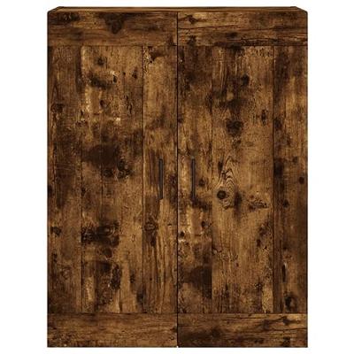 Wandkast 69,5x34x90 cm bewerkt hout gerookt eikenkleurig
