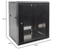 Intellinet 711777 19inch-wandkast (b x h x d) 570 x 500 x 450 mm 9 HE Zwart (RAL 9005) - thumbnail