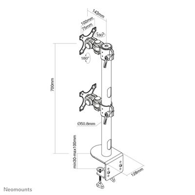 Neomounts FPMA-D960DVBLACKPLUS bureausteun