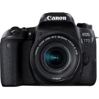 Canon EOS 77D + 18-55mm F4.0-5.6 IS STM SLR camerakit 24,2 MP CMOS 6000 x 4000 Pixels Zwart - thumbnail