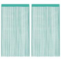 Koordgordijnen 2 st turkoois 140x250 cm - thumbnail