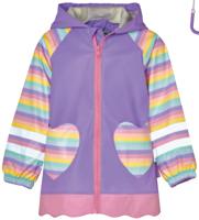 Playshoes regenjas Eenhoorn Hartje Lila-140 - thumbnail