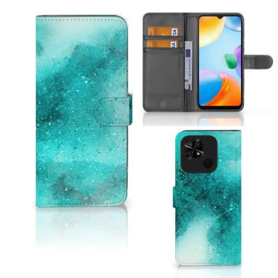 Hoesje Xiaomi Redmi 10C Painting Blue | Portemonnee hoesje