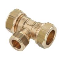 Bonfix knelkoppeling - T-stuk verlopend - 15mm x 12mm x 15mm - Messing - thumbnail