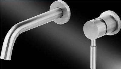 Inbouw Wastafelkraan Best Design Ore Wand Uitloop 13cm RVS Inbouw Wastafelkraan Best Design Ore Wand Uitloop 13cm RVS