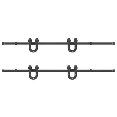 Doos met onderdelen voor schuifdeur 400 cm staal zwart