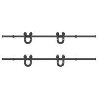 Doos met onderdelen voor schuifdeur 400 cm staal zwart - thumbnail