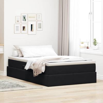 Opbergbed met matras met matras Zwart 120 x 200 cm Fluweel