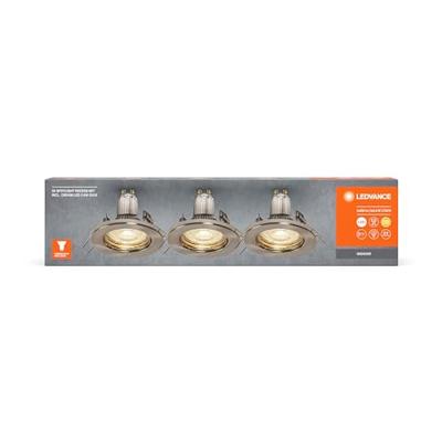 LEDVANCE SET X3 RECESS DOWNLIGHT GU10 LED-inbouwlamp voor badkamer 4.5 W IP20 Nikkel LEDVANCE SET X3 RECESS DOWNLIGHT GU10 LED-inbouwlamp voor badkamer 4.5 W IP20 Nikkel