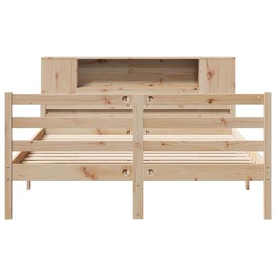Bed met boekenkast zonder matras massief grenenhout 140x190 cm - thumbnail