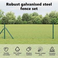 VidaXL Afrasteringspaal groen 10 x 0,4 m (36 mm gaas) staal en pvc - thumbnail