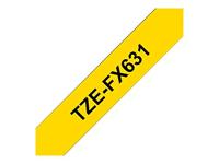 Labeltape flexibel Brother TZe-FX, TZ-FX TZe-FX631 PET Tapekleur: Geel Tekstkleur:Zwart 12 mm 8 m - thumbnail