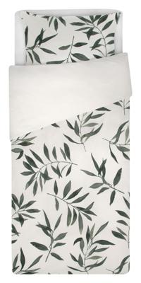 HEMA Dekbedovertrek 140x200/220cm zacht katoen olijftakken groen (groen)