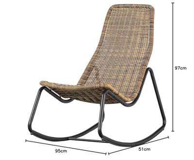 WOOOD Outdoor Schommelstoel 'Tom' Rattan, kleur Naturel