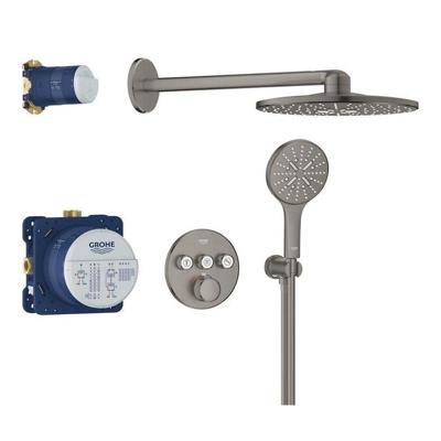 GROHE Smartcontrol Thermostatisch Inbouw Douchekraan Shower-Set Rond Hard Graphite Geborsteld