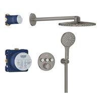 GROHE Smartcontrol Thermostatisch Inbouw Douchekraan Shower-Set Rond Hard Graphite Geborsteld - thumbnail