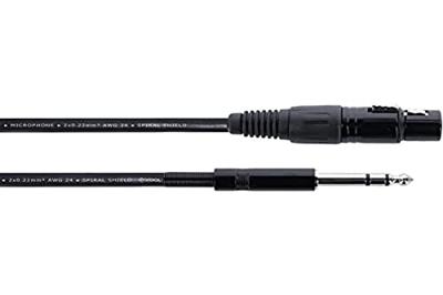 Cordial EM 1 FV XLR Verbindingskabel [1x XLR-bus 3-polig - 1x Jackplug male 6,3 mm (stereo)] 1 m Zwart