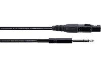 Cordial EM 1 FV XLR Verbindingskabel [1x XLR-bus 3-polig - 1x Jackplug male 6,3 mm (stereo)] 1 m Zwart - thumbnail