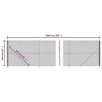 VidaXL Draadgaashek met flens 1,4x10 m antracietkleurig - thumbnail