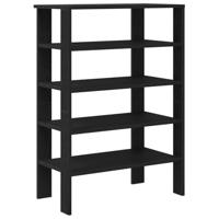 VidaXL Schoenenrek 61x32x87,5 cm bewerkt hout zwart - thumbnail