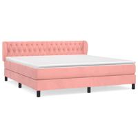 Boxspring met matras fluweel roze 160x200 cm - thumbnail