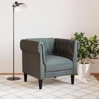 Fauteuil Chesterfield-stijl stof donkergrijs - thumbnail