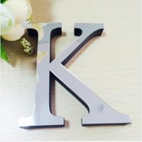 2 PC'S Home Decoratie creatieve persoonlijkheid Engelse letters acryl spiegel 3D DIY muur stickers (K) - thumbnail