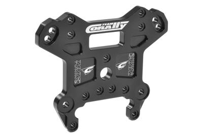 Team Corally - Shock Tower - Kagama - Front - Swiss Made 7075 T6 - 6mm - Hard Anodised - Black - Made In Italy