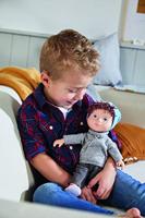 Haba speelpop Matti junior 32 cm PVC grijs/blauw 5-delig - thumbnail