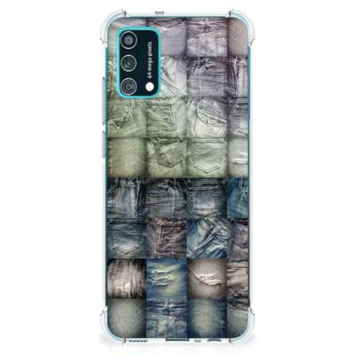 Anti Shock Bumper Case Samsung Galaxy M02s | A02s Spijkerbroeken Anti Shock Bumper Case Samsung Galaxy M02s | A02s Spijkerbroeken