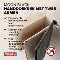 tesa MOON BLACK Handdoekhouder 2 handdoekstangen Lijm Metaal - thumbnail