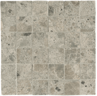 Nativa Grey macro mosaico zijde glans anticato 5x5 op net va - thumbnail