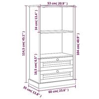 Boekenkast VIGO 60x35x114,5 cm massief grenenhout wit - thumbnail