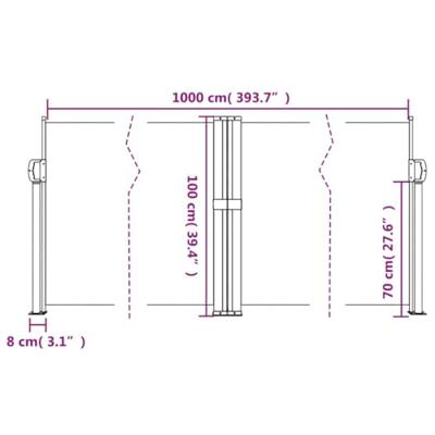 VidaXL Windscherm uittrekbaar 100x1000 cm bruin