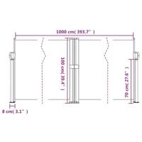 VidaXL Windscherm uittrekbaar 100x1000 cm bruin - thumbnail