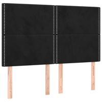 Bedframe zonder matras 140x200 cm fluweel zwart - thumbnail