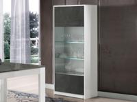 Kolomkast GIARDINO 1 deur wit/grafiet - thumbnail