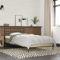 Bedframe bewerkt hout en metaal sonoma eikenkleurig 90x190 cm - thumbnail