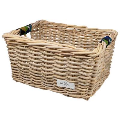 Rieten Fietsmand L Colored Triangles naturel