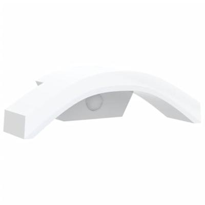 VidaXL Buitenwandlamp led met sensors gegoten aluminium wit
