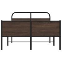 Bedframe zonder matras bewerkt hout bruin eikenkleur 140x200 cm - thumbnail