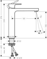 Hansgrohe Vernis wastafelkraan 181 highriser zonder waste mat zwart 71591670 - thumbnail