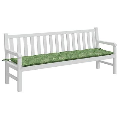 VidaXL Tuinbankkussen bladpatroon 200x50x7 cm stof