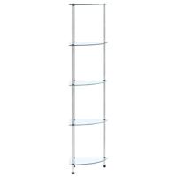 VidaXL Kastje 5-laags 30x30x130 cm gehard glas transparant - thumbnail