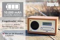Imperial Imperial DABMAN 30 Mobiles DAB+ / FM-Radio Holz Draagbare radio Grijs - thumbnail