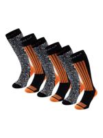 Poederbaas Skisokken 6-pack Oranje-39/42 - thumbnail