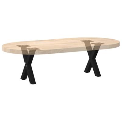 Salontafelpoten 2 st X-vormig 37x(30-31) cm staal zwart - thumbnail