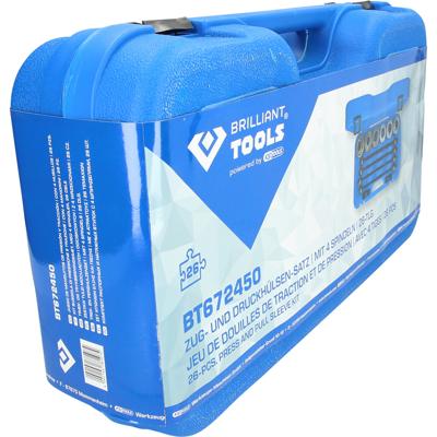 Brilliant Tools BT672450 Trek- en drukhulzen-set, met 4 spillen, 26-delig Brilliant Tools BT672450 Trek- en drukhulzen-set, met 4 spillen, 26-delig