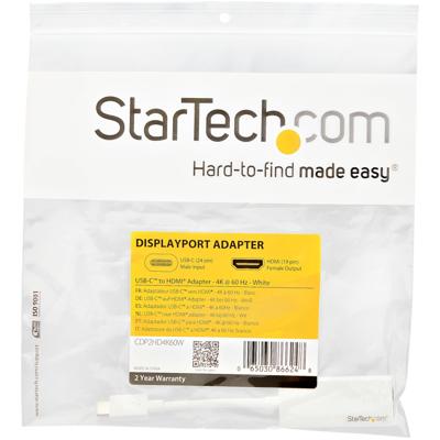 Adapter USB-C naar HDMI Startech CDP2HD4K60W Wit